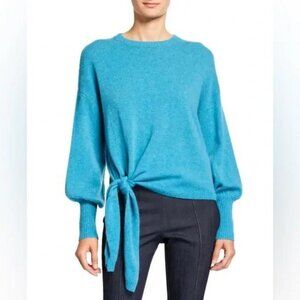 CINQ A SEPT Blue 100% Cashmere Tie Sweater Size S